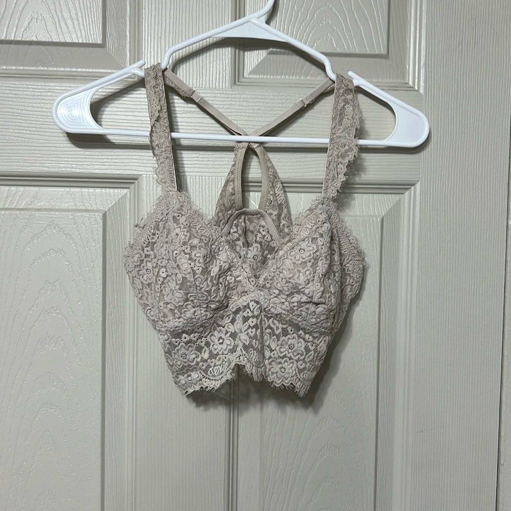 Lace racer back bralette, no padding